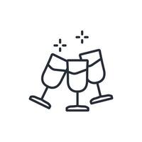 Cheers icon. .Editable stroke.linear style sign for use web design,logo.Symbol illustration. vector