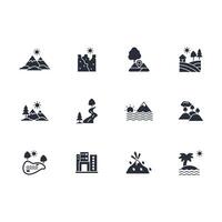 Landscape icon set..Editable stroke.linear style sign for use web design,logo.Symbol illustration. vector
