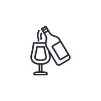 wine icon. .Editable stroke.linear style sign for use web design,logo.Symbol illustration. vector