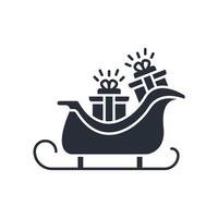 sleigh icon. .Editable stroke.linear style sign for use web design,logo.Symbol illustration. vector