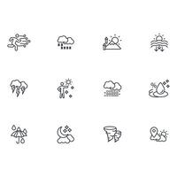 Weather icon set..Editable stroke.linear style sign for use web design,logo.Symbol illustration. vector