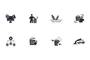 Waste icon set..Editable stroke.linear style sign for use web design,logo.Symbol illustration. vector