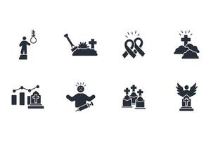death icon set..Editable stroke.linear style sign for use web design,logo.Symbol illustration. vector