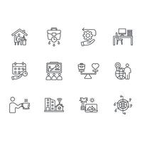 working from home icon set..Editable stroke.linear style sign for use web design,logo.Symbol illustration. vector