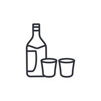 alcohol icon. .Editable stroke.linear style sign for use web design,logo.Symbol illustration. vector