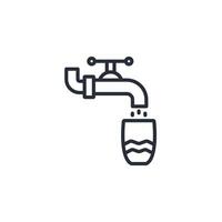 Water tap icon. .Editable stroke.linear style sign for use web design,logo.Symbol illustration. vector