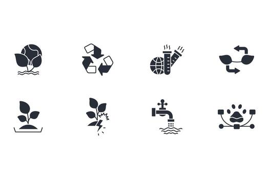 Environment icon set..Editable stroke.linear style sign for use web design,logo.Symbol illustration. vector