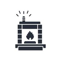 fireplace icon. .Editable stroke.linear style sign for use web design,logo.Symbol illustration. vector