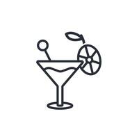Cocktail icon. .Editable stroke.linear style sign for use web design,logo.Symbol illustration. vector
