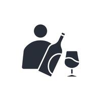 sommelier icon. .Editable stroke.linear style sign for use web design,logo.Symbol illustration. vector