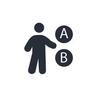 A OR B icon. .Editable stroke.linear style sign for use web design,logo.Symbol illustration. vector