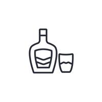 whiskey icon. .Editable stroke.linear style sign for use web design,logo.Symbol illustration. vector