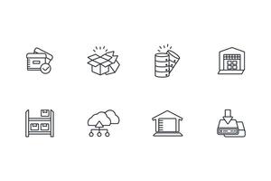 storage icon set..Editable stroke.linear style sign for use web design,logo.Symbol illustration. vector