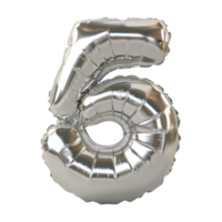 Silver Number Five Balloon for Celebrations On Isolated Background png