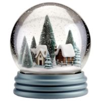 A snow globe with a house and trees inside png
