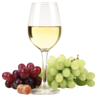 A glass of white wine with grapes and nuts png