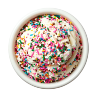 An ice cream bowl filled with sprinkles png