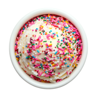 An ice cream bowl filled with sprinkles png