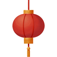 Red lantern with a gold trim hanging from a string png