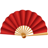 Red fan with a yellow handle png