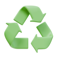 3D Render Icon Recycle Arrows Emblem Eco Symbol. Ecology Green Energy Environment Concept. 3D Illustration Design Web Mobile App png
