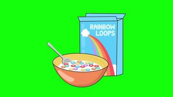 Cereal with Box, animation on green screen 4K video