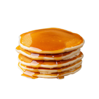 Stack of pancakes with syrup on transparent background png