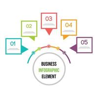 Business infographic set Design Template with number 5 Steps for Process diagram, Presentations, Workflow Layout, Banner, Flowchart, Infographic. vector