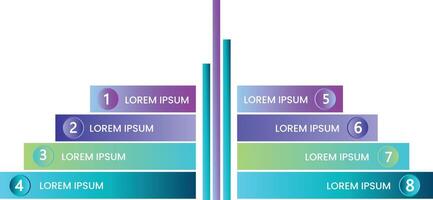 Gradient design Business infographic set Design Template with number 8 Steps for Process diagram, Presentations, Workflow Layout, Banner, Flowchart, Infographic. vector