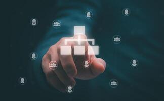 A connection or organizational structure that demonstrates the importance of administration and management in the digital environment. which is an important matter, hiring and selecting employees photo