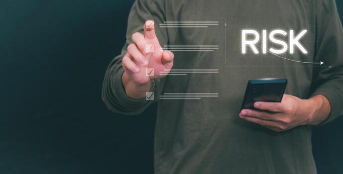 Management and strategic planning to reduce risks, workflow, business growth, progress or success concepts, business processes, data analysis concepts, and online marketing. photo