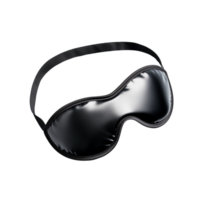 Black sleep mask on transparent background for relaxation and rest png