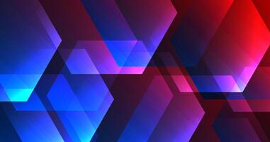 Blue red techno abstract background overlap layer on dark space with mixing colors effect decoration. Modern graphic design element hexagons style concept for web banner, flyer, card or brochure cover vector
