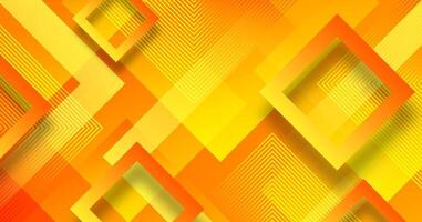 3D orange abstract background overlap layer on bright space with lines effect decoration. Modern graphic design element cutout squares style concept for web banner, art, flyer, card, or brochure cover vector