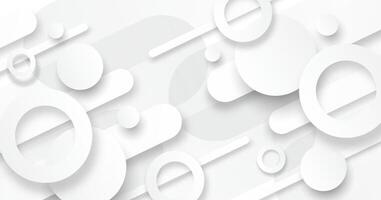 3D white abstract background overlap layer on bright space with cutout shape effect decoration. Modern graphic design element circles style concept for web banner, art, flyer, card, or brochure cover vector