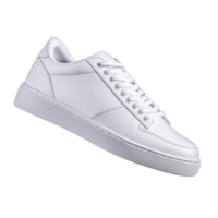 Classic white sneaker with laces on a transparent background png