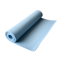 Blue yoga mat rolled on transparent background for fitness or exercise png