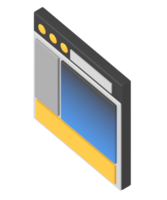 User interface web layout isometric style png