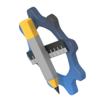Web design tool gear setting isometric style png