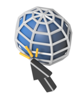 Internet navegador clique isométrico estilo png