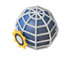 Web development setting gear isometric style png