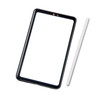 Digital tablet and stylus pen on transparent background png