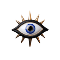 Abstract artistic eye with spikes on transparent background png