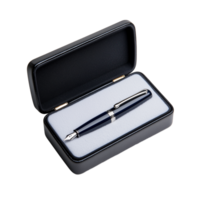 Elegant fountain pen displayed in a luxurious gift case png