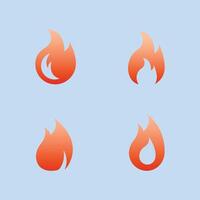 Selection of flames in minimalist style vector