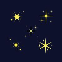 Flat sparkling star collection vector