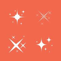 Flat sparkling star collection vector