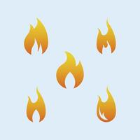 Selection of flames in minimalist style vector