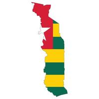 Togo map with Togo flag vector