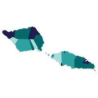 Samoa map. Map of Samoa in administrative provinces in multicolor vector